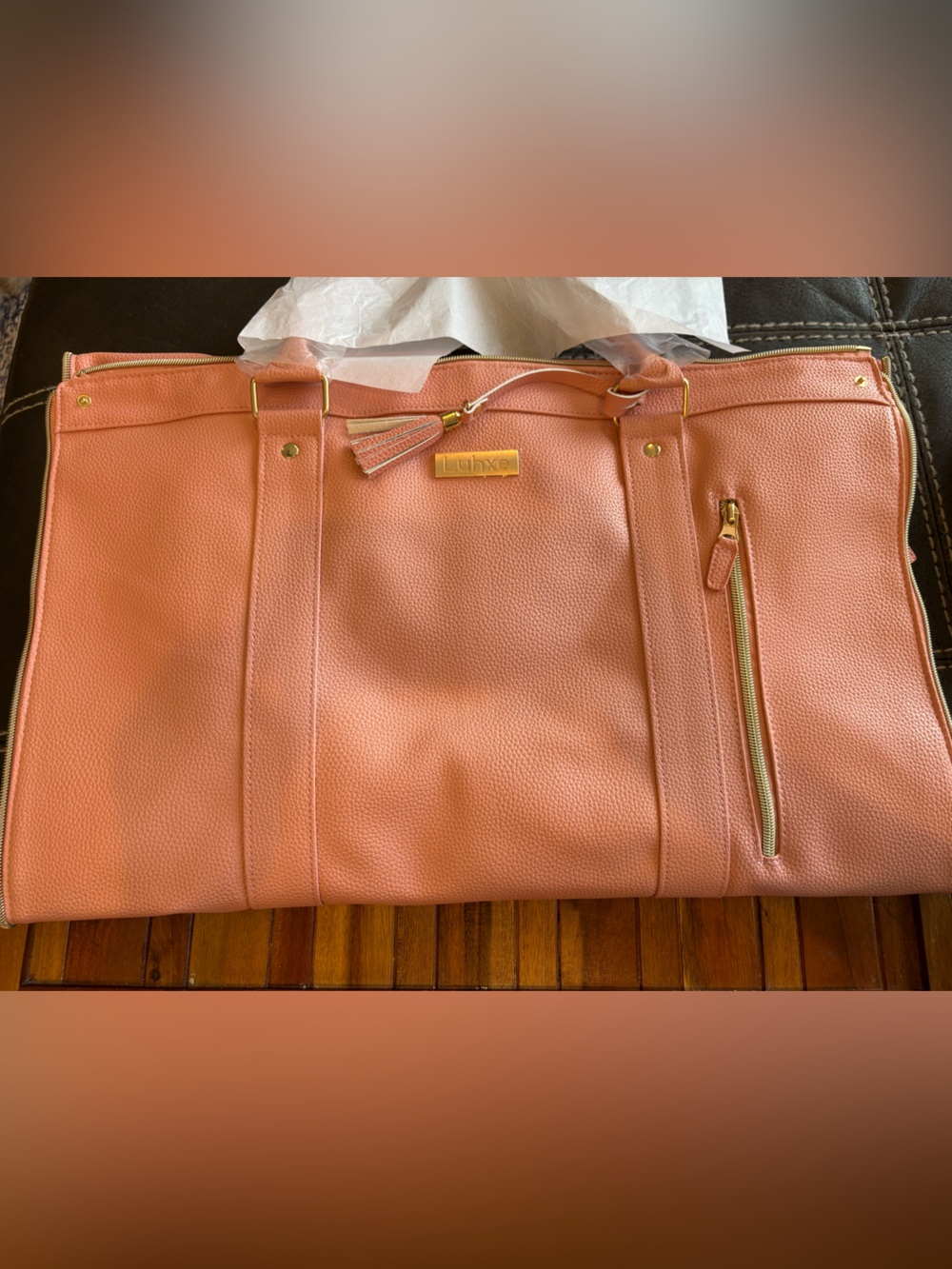 Luhxe Pink Carry On Duffle Bag with Clothing Compartment Lightweight New